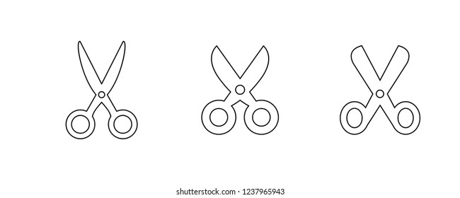 Scissors vector icon collection