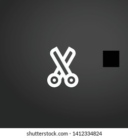 Scissors vector icon. Scissors concept stroke symbol design. Thin graphic elements vector illustration, outline pattern for your web site design, logo, UI. EPS 10.