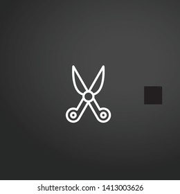 Scissors vector icon. Scissors concept stroke symbol design. Thin graphic elements vector illustration, outline pattern for your web site design, logo, UI. EPS 10.