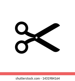Scissors vector icon, cut symbol. Simple, flat design for web or mobile app