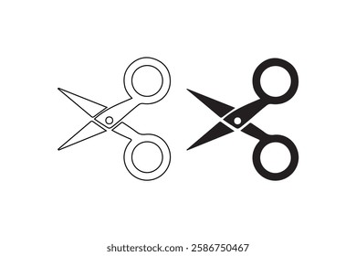 Scissors Vector Icon for Cutting and Crafting. Flat Scissors Symbol for Office, School, and Salon Use
Modern Scissors Illustration for Design, Sewing, and Creativity.