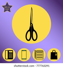 scissors vector icon .Flat design style.