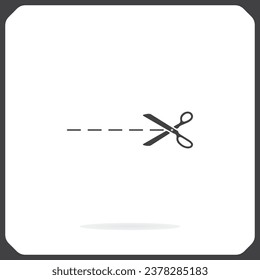 Scissors, vector icon. Flat illustration with a picture of cutting scissors.