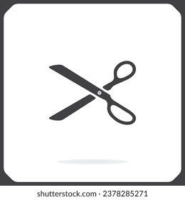 Scissors, vector icon. Flat illustration with the image of scissors.