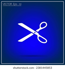 Scissors, vector icon. Flat illustration with the image of scissors.