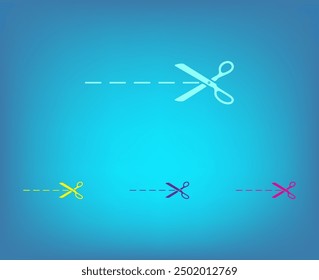 Scissors, vector icon. Flat illustration with a picture of cutting scissors.
