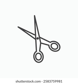 Scissors vector icon isolated in black line