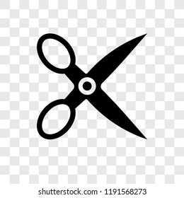 Scissors vector icon isolated on transparent background, Scissors transparency logo concept