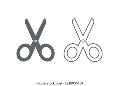 Scissors vector icon isolated on white.