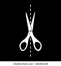 scissors vector icon isolated on black