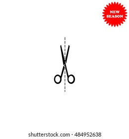 Scissors vector icon isolated on white background.
