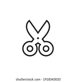 Scissors vector icon. Linear object symbol.