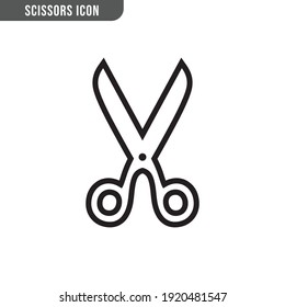 Scissors vector icon. Linear object symbol.