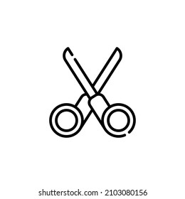 Scissors vector icon. Linear object symbol