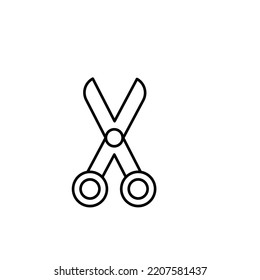 Scissors vector icon. Linear object symbol