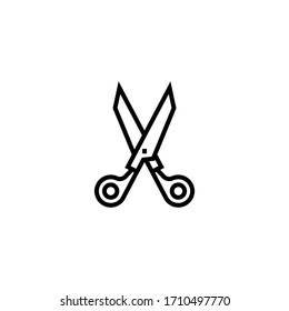 Scissors  vector icon in linear, outline icon isolated on white background