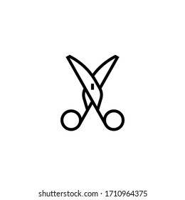 Scissors  vector icon in linear, outline icon isolated on white background