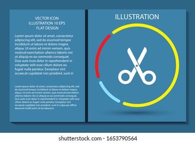 Scissors vector icon , lorem ipsum Flat design