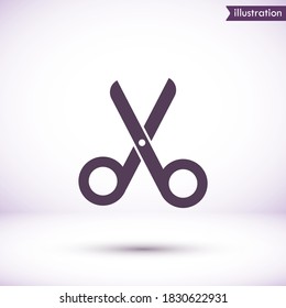Scissors vector icon , lorem ipsum Flat design