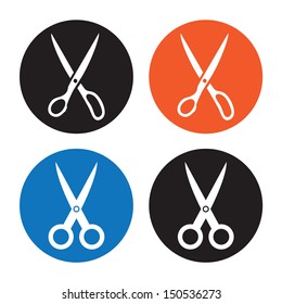 Scissors. Vector icon on white background.