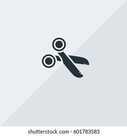 Scissors Vector Icon, The outlined symbol of pair of scissors. Simple, modern flat vector illustration for mobile app, website or desktop app  