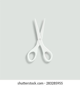 scissors vector icon - paper illustration