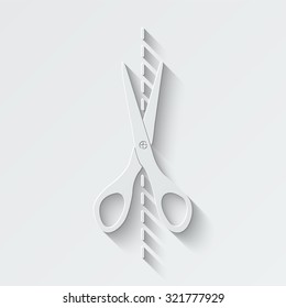 scissors vector icon - paper illustration