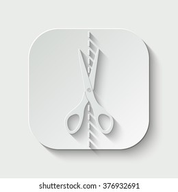 scissors vector icon - paper illustration