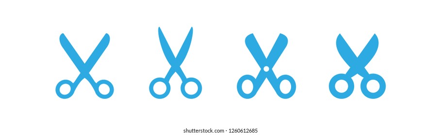 Scissors vector icon set
