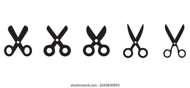 Scissors vector icon set. Pictogram of scissor.