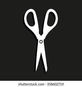 Scissors -  vector icon with shadow