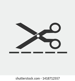 Scissors vector icon solid grey