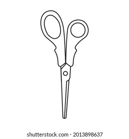 Scissors vector icon.Outline vector icon isolated on white background scissors.
