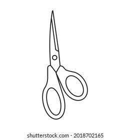 Scissors vector icon.Outline vector icon isolated on white background scissors.