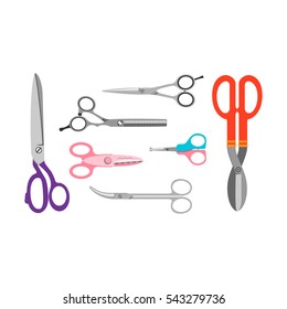 Scissors vector icons set