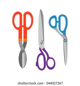 Scissors vector icons set