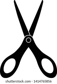 Scissors vector illustration black and white outline icon