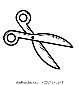 Scissors. Vector illustration in doodle style.
