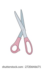 Ilustración vectorial de tijeras aislada sobre fondo blanco