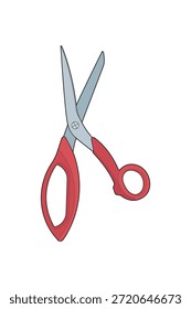 Ilustración vectorial de tijeras aislada sobre fondo blanco