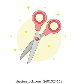 Scissors Vector Illustration. Sewing Kit, art tools, haircut salon. 