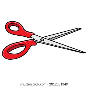 scissors vector illustration,isolated on white background,top view