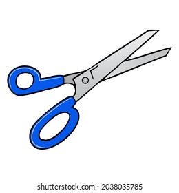 ilustración vectorial de tijeras, aislado en fondo blanco, vista superior