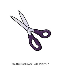 scissors vector illustration,isolated on white background,top view