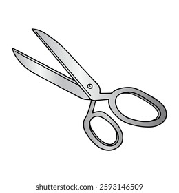 scissors vector illustration,isolated on white background,top view