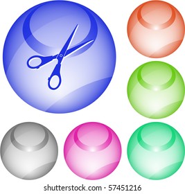 Scissors. Vector interface element.