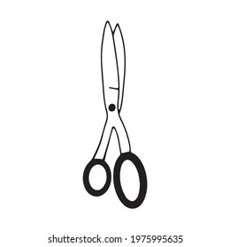 Scissors. Vector isolated doodle single icon illustration. Stationery. Sewing element