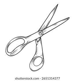 scissors vector line art illustration drawing