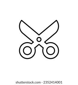 Scissors Vector Line Icon. Suitable for books, stores, shops. Editable stroke in minimalistic outline style. Symbol for design 