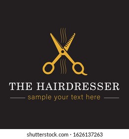 Scissors vector logo design template. Hair salon logo with scissors / vector illustration